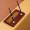 Dacasso Mocha Leather Pen Stand with Gold Accents AG-3004 - alternate 5